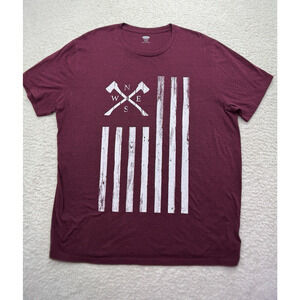 Old Navy Mens Maroon Graphic Flag Short Sleeve Casual Tee TShirt Sz XL Compass